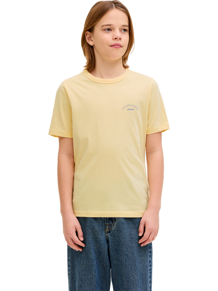 Jack & Jones Kids' Cotton College Logo T-Shirt, Sunlight, Sunlight