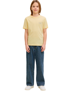 Jack & Jones Kids' Cotton College Logo T-Shirt, Sunlight - view 2, Sunlight