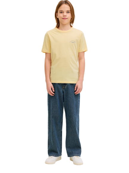 Jack & Jones Kids' Cotton College Logo T-Shirt, Sunlight - view 2, Sunlight