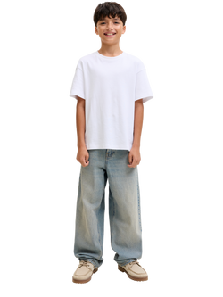 Jack & Jones Kids' Alex 326 Wide Leg Jeans, Blue Denim, Blue Denim