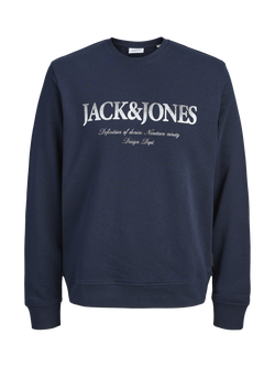 Jack & Jones Kids' Daytona Cotton Blend Sweatshirt, Navy Blazer, Navy Blazer