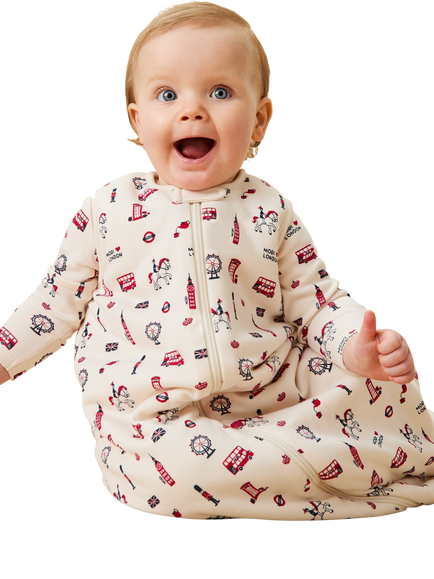 MORI Baby Little London Front Opening Sleeping Bag, 1.5 Tog - view 2, London