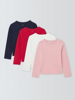 John Lewis Kids' Long Sleeve Tops, Pack of 4, Multi, Multi