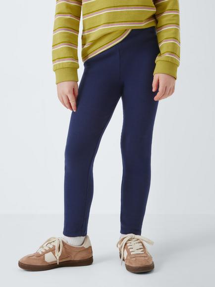 John Lewis Kids' Ribbed Jersey Leggings, Pack of 3, Multi - view 2, Multi