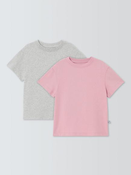 John Lewis Kids' Crew Neck T-Shirts, Pack of 2, Multi, Multi