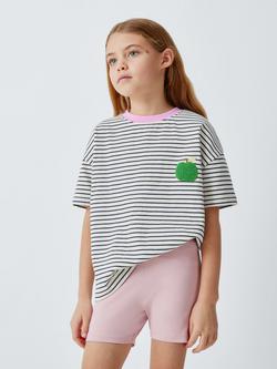 John Lewis Kids' Stripe Apple T-Shirt, Multi, Multi