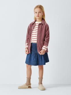 John Lewis Kids' Breton Stripe Jersey Top, Red, White - view 2, Red, White