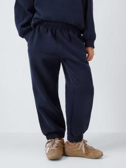 John Lewis Kids' Jersey Cuffed Joggers, Navy, Navy