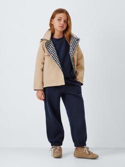 John Lewis Kids' Jersey Cuffed Joggers, Navy - view 2, Navy