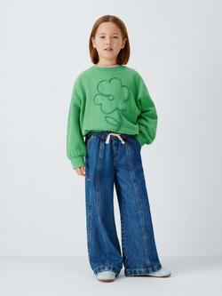 John Lewis Kids' Rope Flower Sweatshirt, Green - view 2, Green