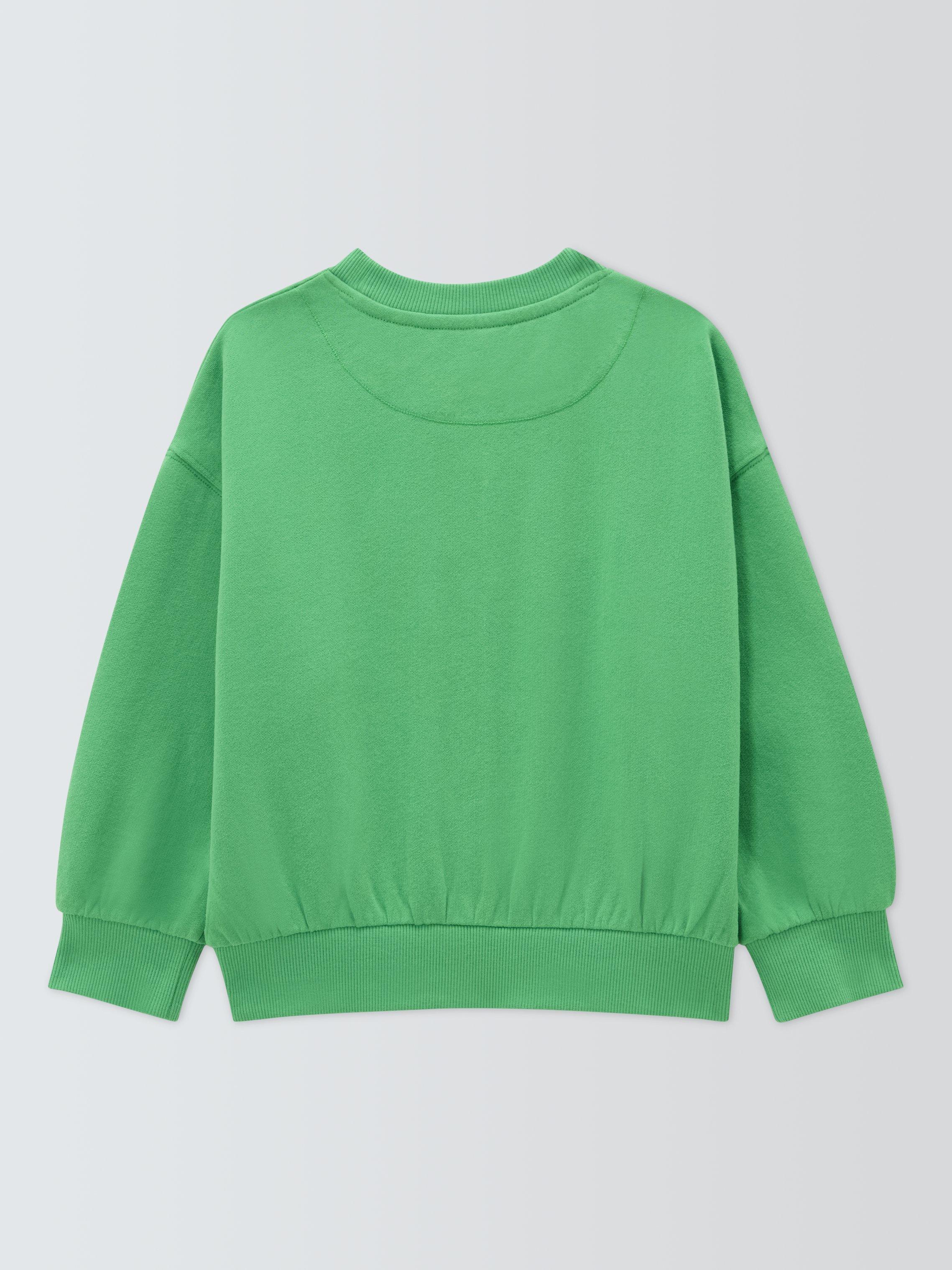 Product image 6 of 7, which shows John Lewis Kids' Rope Flower Sweatshirt, Green, 3 years