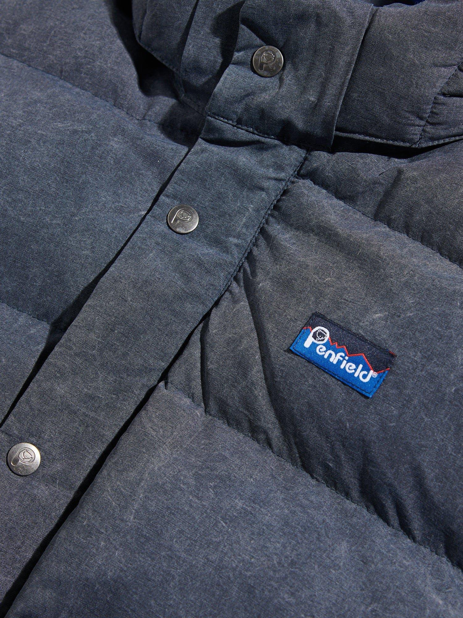 Product image 2 of 5, which shows Penfield Bowerbridge Anniversary Edition Hooded Zip Front Puffer Jacket, Navy Blazer, S