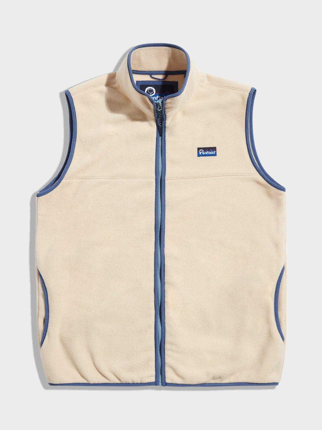 Product image 1 of 4, which shows Penfield Graylock Fleece Gilet, Brown Rice, S
