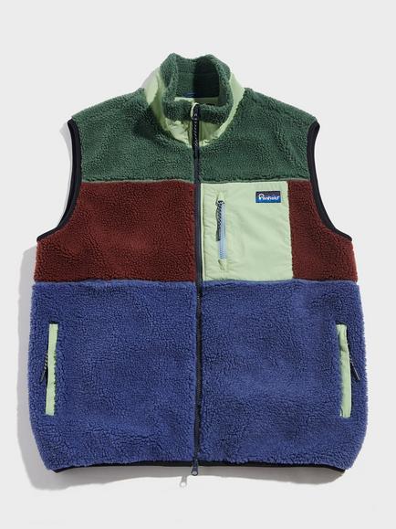 Penfield Mattawa Patchwork Fleece Gilet, Blue Indigo, Blue Indigo