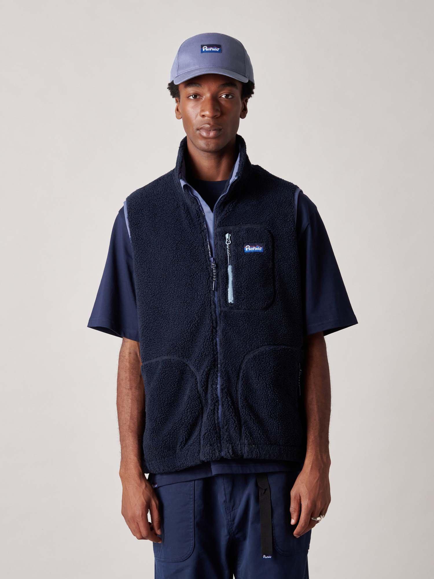 Product image 1 of 4, which shows Penfield Trailblaze Fleece Gilet, Navy, S