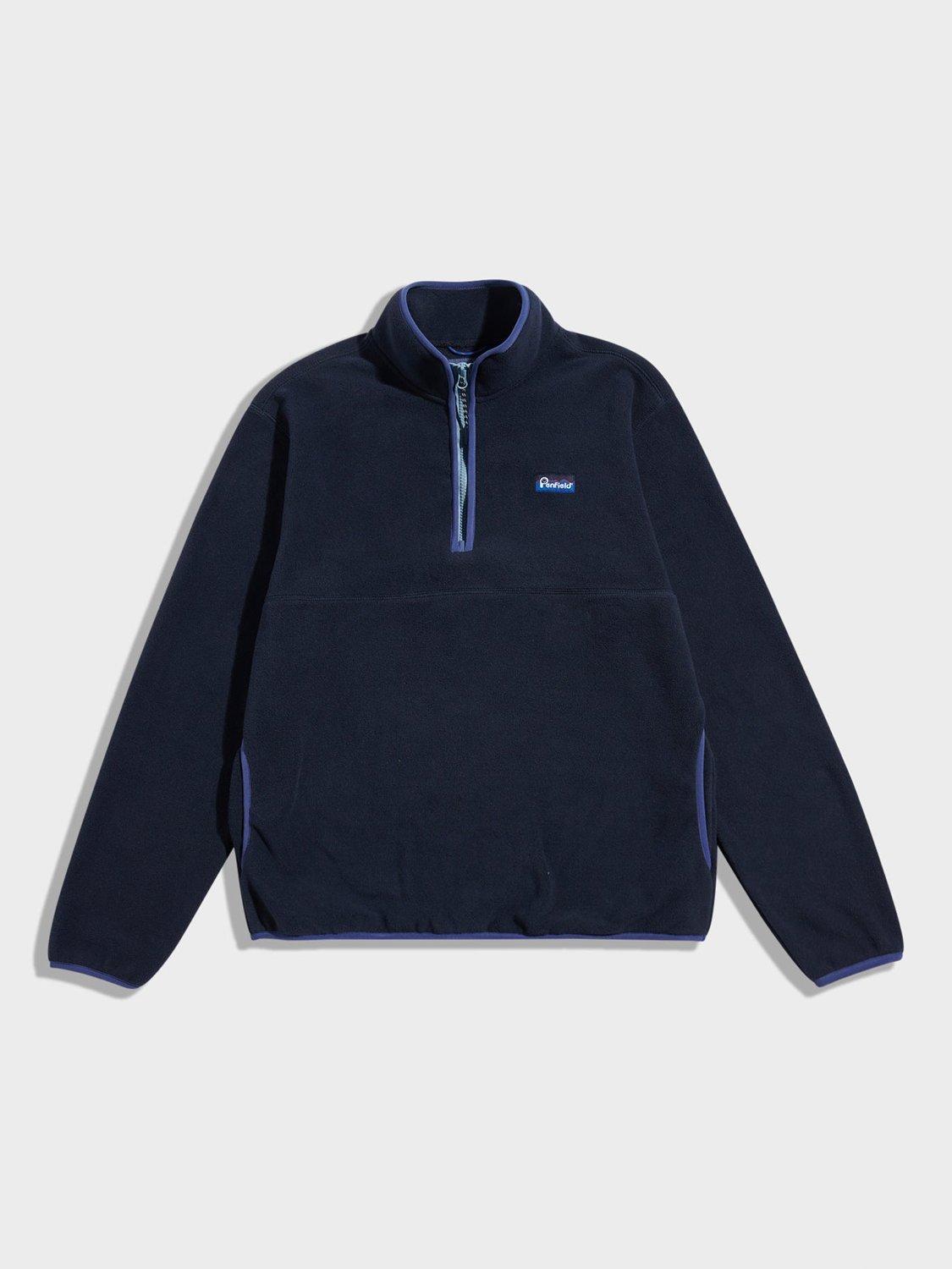 Product image 1 of 3, which shows Penfield Quarter Zip Fleece Sweater, Navy, S