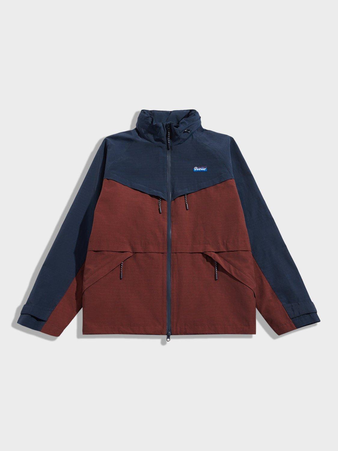 Product image 1 of 6, which shows Penfield Northrim Raincoat Jacket, Rum Raisin/Navy, S