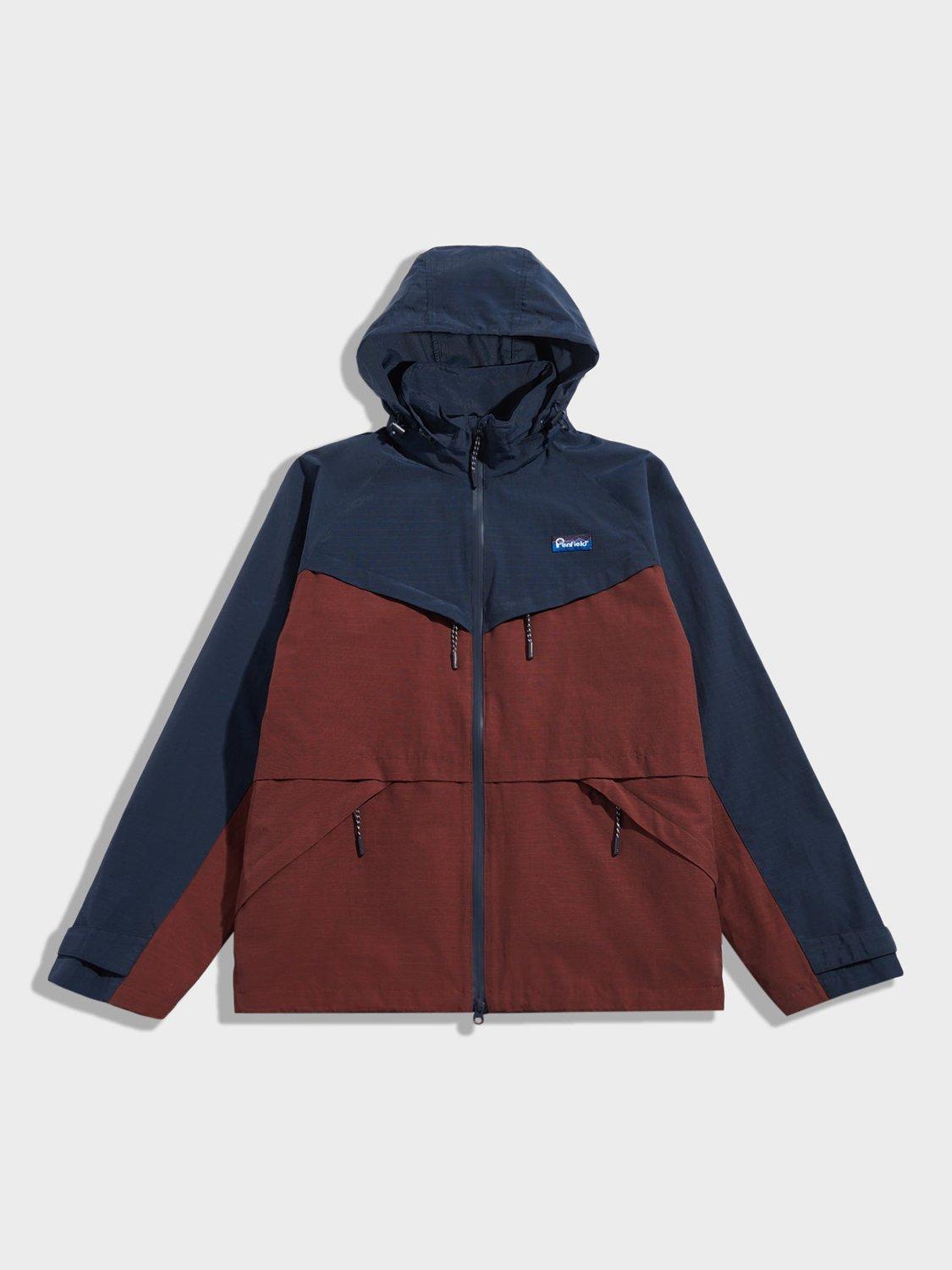 Product image 2 of 6, which shows Penfield Northrim Raincoat Jacket, Rum Raisin/Navy, S