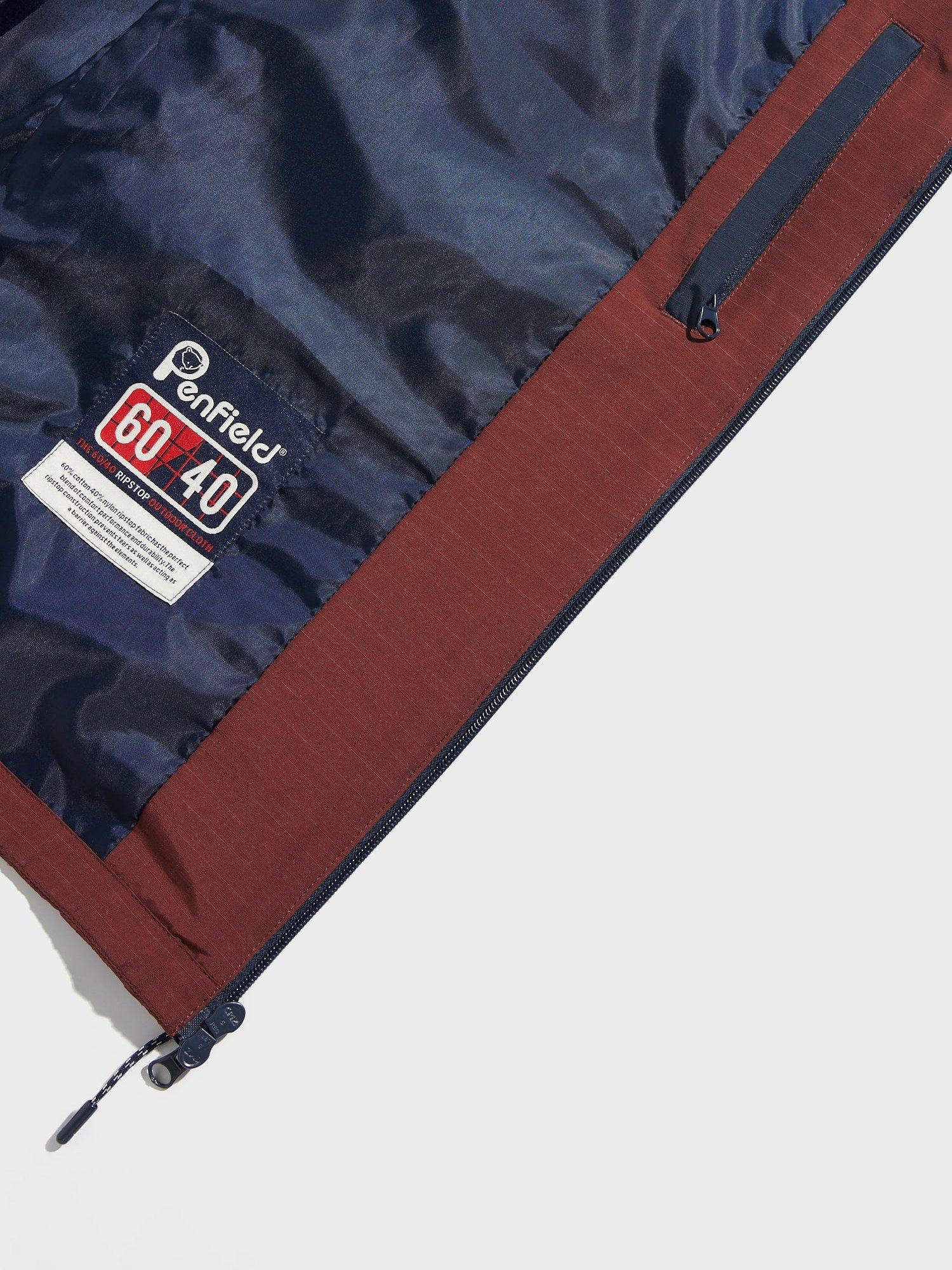 Product image 6 of 6, which shows Penfield Northrim Raincoat Jacket, Rum Raisin/Navy, S