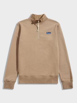 Penfield Berkley Textured Cotton Quarter Zip Funnel Neck Sweatshirt, Lead Gray, Lead Gray