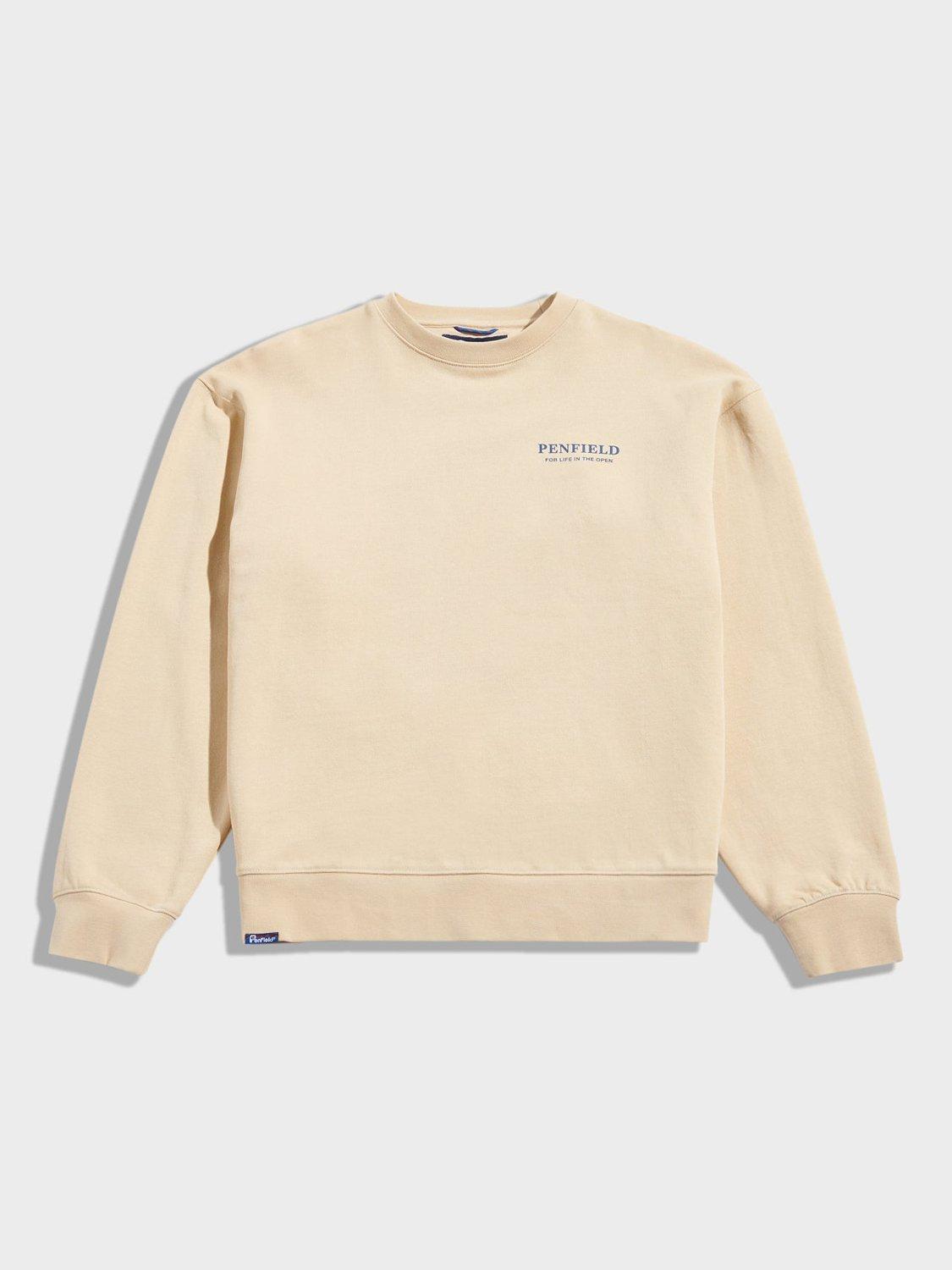 Product image 1 of 5, which shows Penfield Riverview Crew Neck Jumper, Brown Rice, S