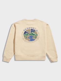 Penfield Riverview Crew Neck Jumper, Brown Rice - view 2, Brown Rice