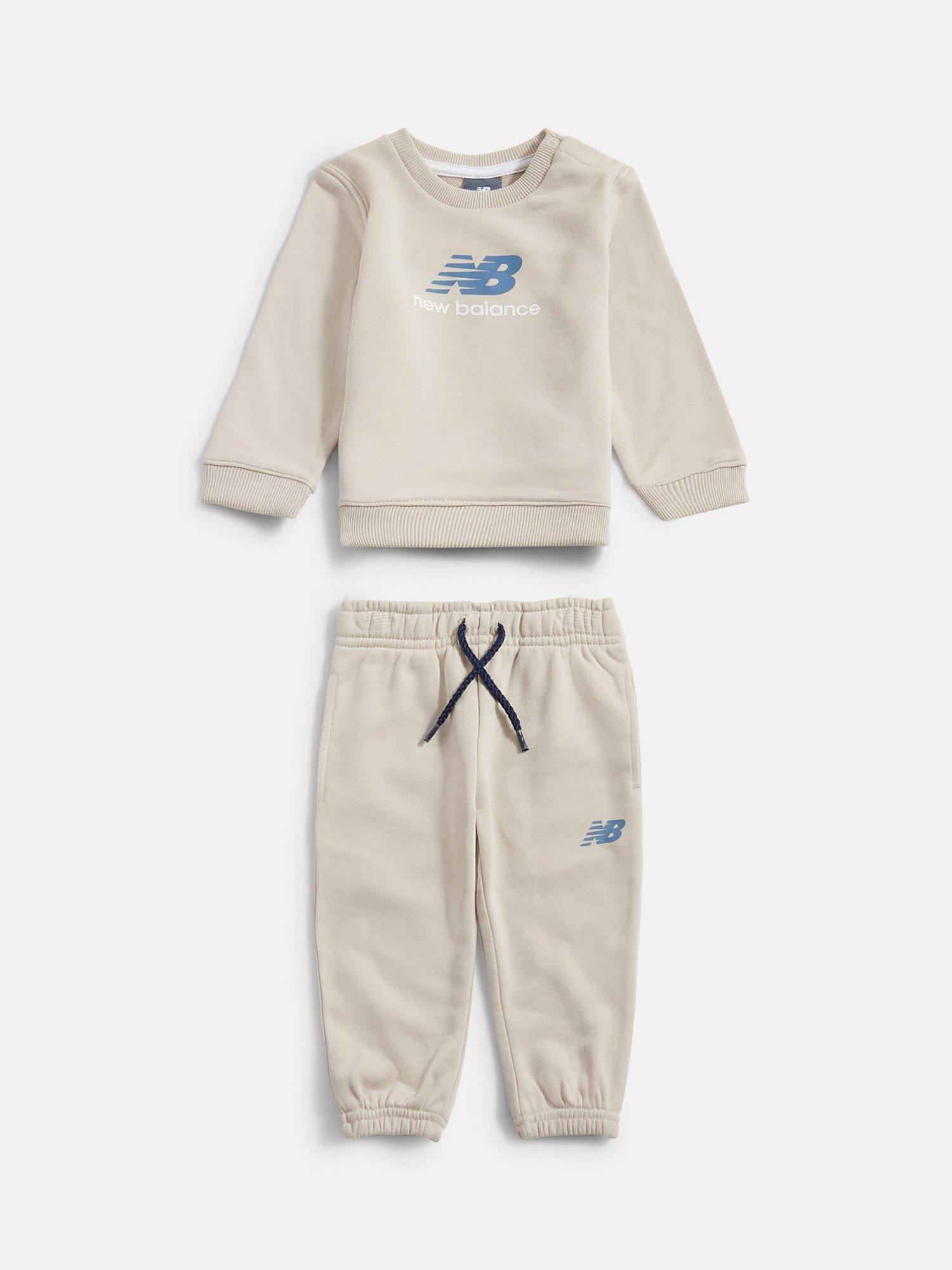 Product image 1 of 6, which shows New Balance Kids' Cotton Blend Tracksuit Set, Timberwolf, 12 months