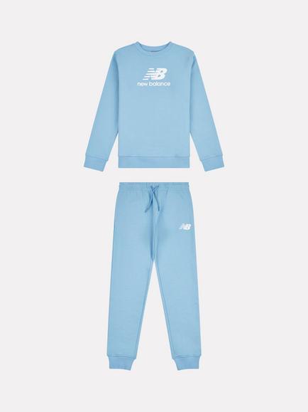 New Balance Kids' French Terry Logo Crew Jumper and Jogger Set, Still Water, Still Water