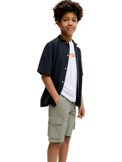 Jack & Jones Kids' Tech Drawstring Cargo Shorts, Vetiver - view 2, Vetiver