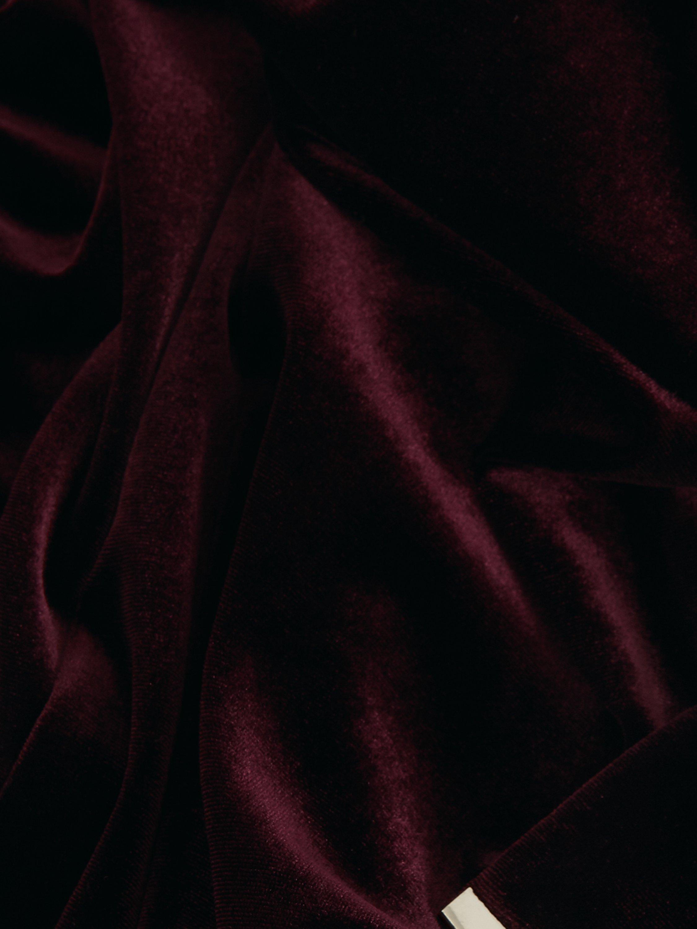 Product image 6 of 9, which shows Phase Eight Martha Velvet Jumpsuit, Burgundy, 6