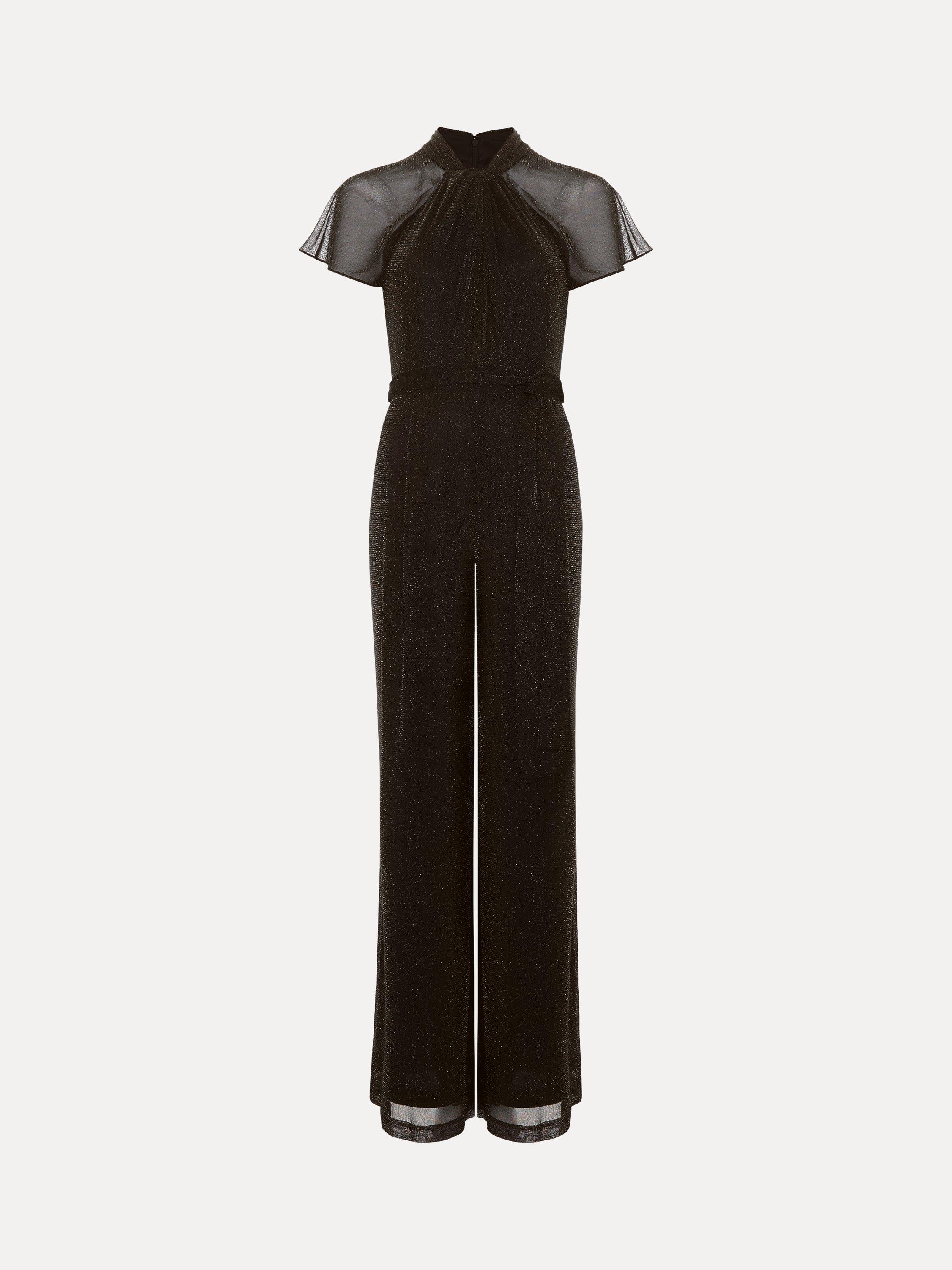 Product image 5 of 7, which shows Phase Eight Petite Amara Sparkle Jumpsuit, Black, 8