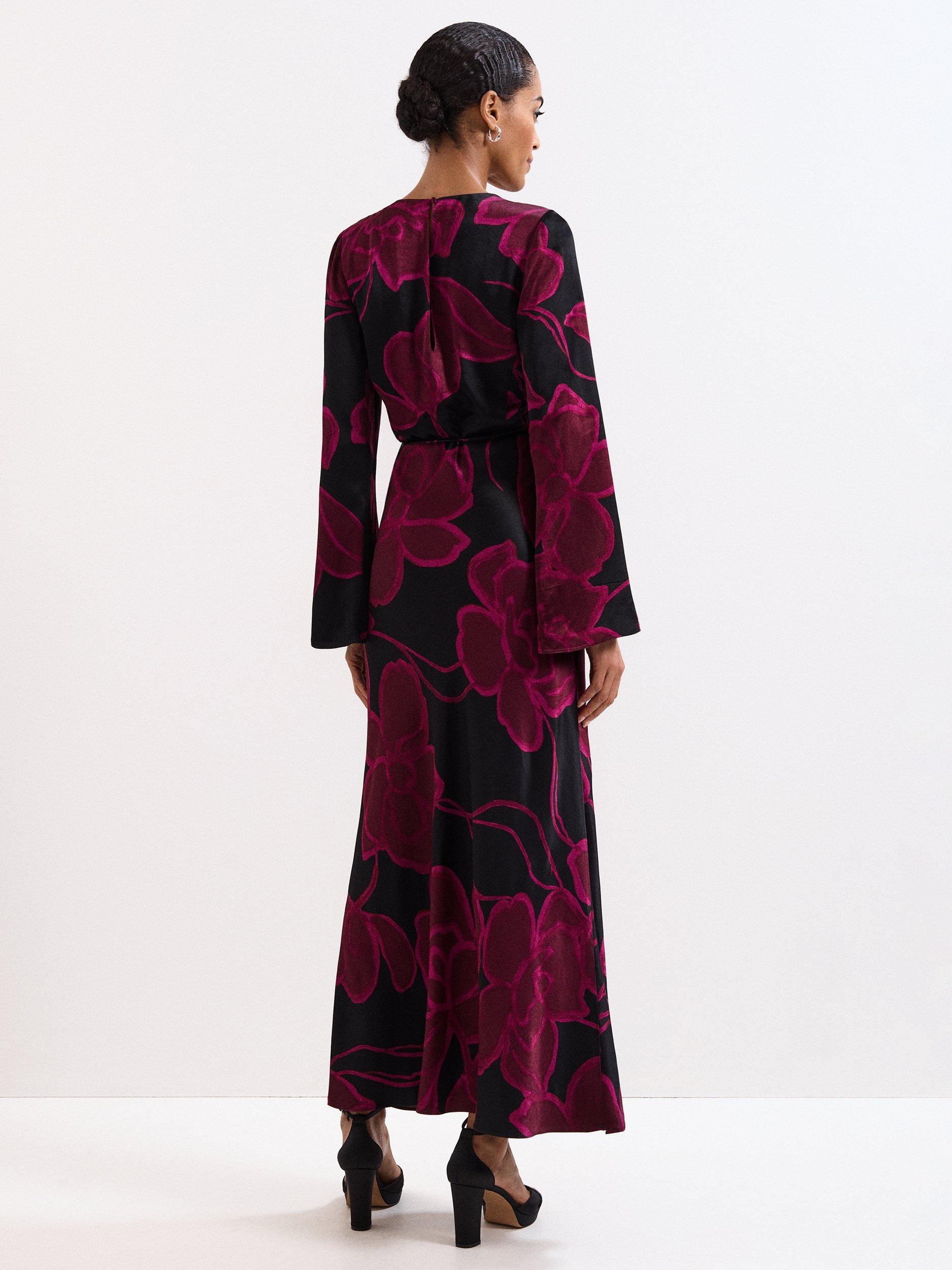 Product image 2 of 8, which shows Phase Eight Rhea V-Neck Maxi Dress, Multi, 6