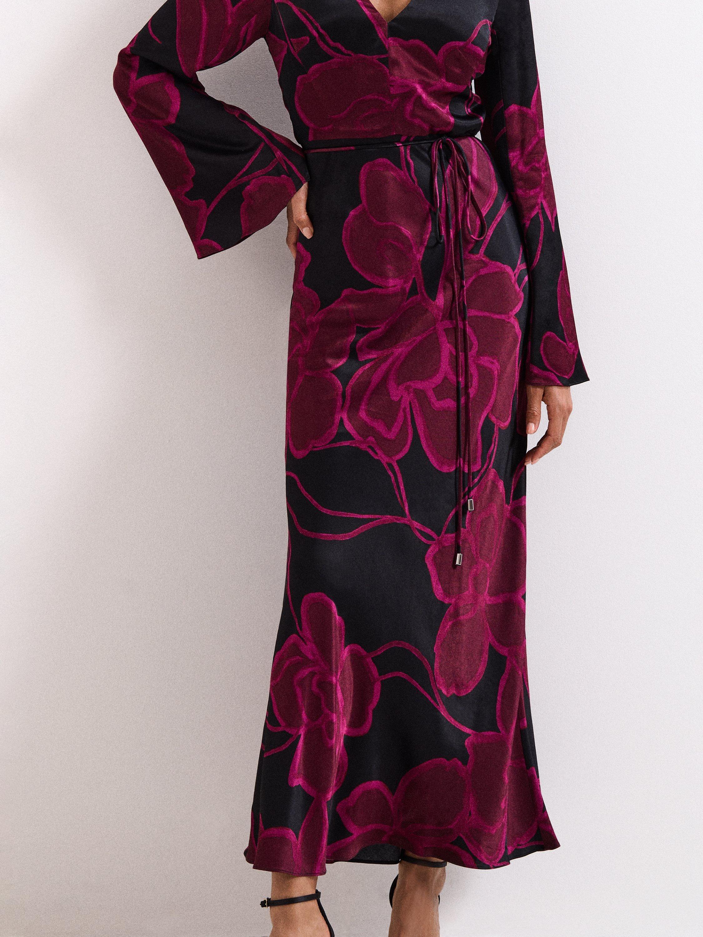 Product image 7 of 8, which shows Phase Eight Rhea V-Neck Maxi Dress, Multi, 6
