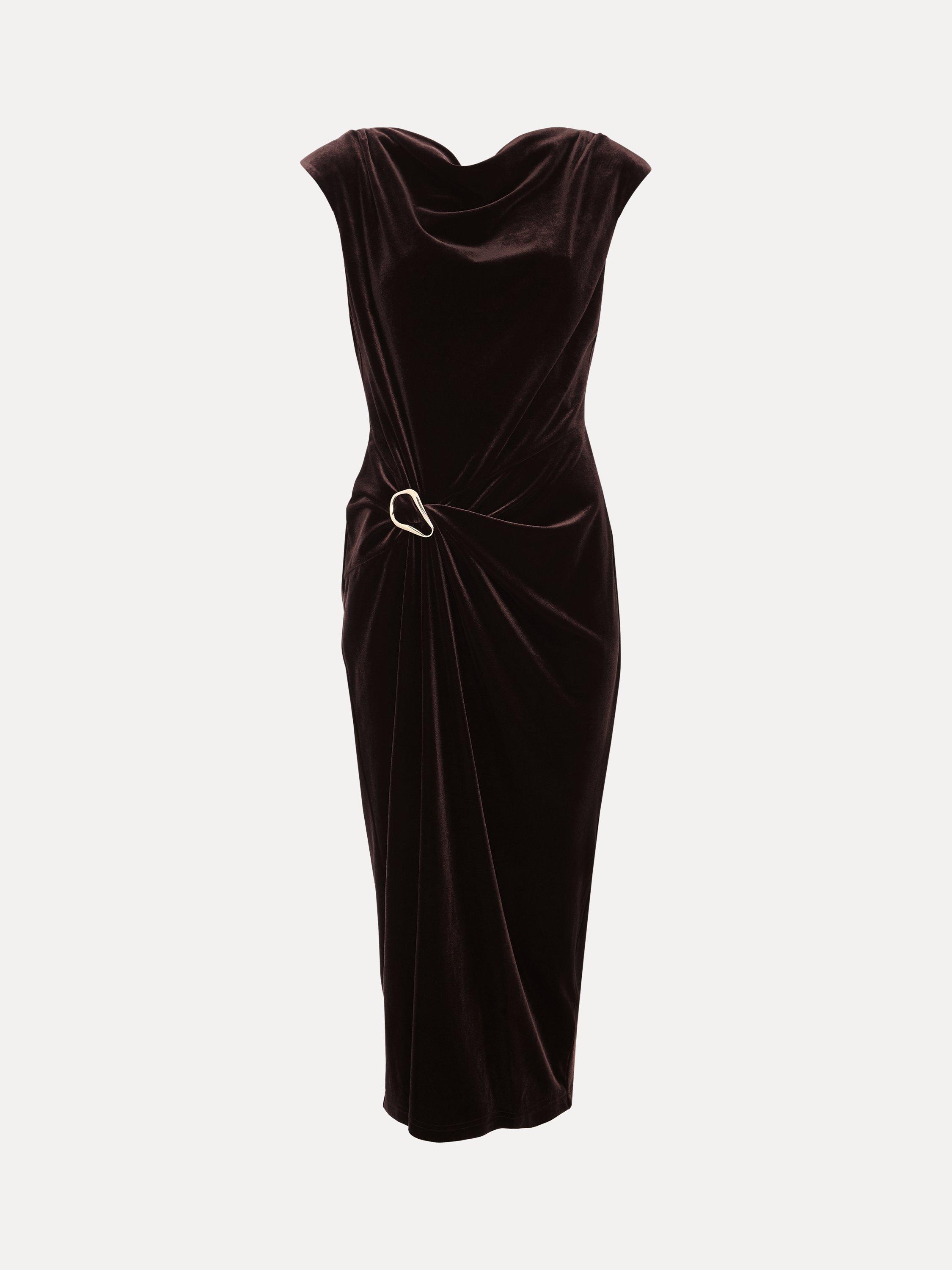 Product image 5 of 11, which shows Phase Eight Verra Midi Pencil Dress, Brown, 8