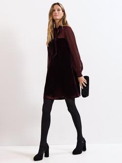 Phase Eight Vinnie Velvet Mini Dress, Burgundy, Burgundy