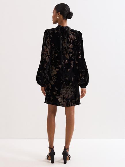 Phase Eight Reanna Floral Shift Dress, Black/Multi - view 2, Black/Multi