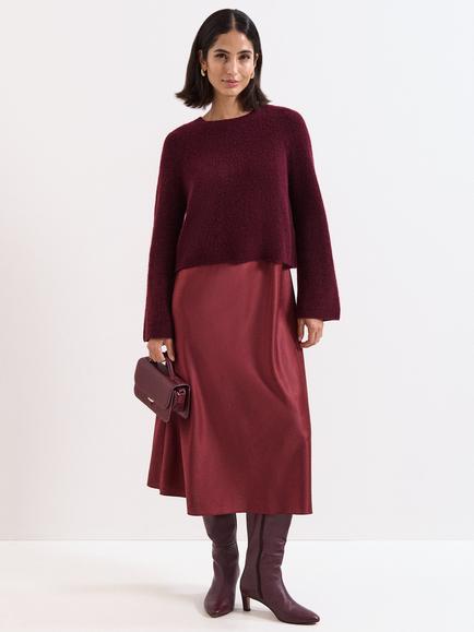 Phase Eight Issy 2-in-1 Dress, Burgundy, Burgundy