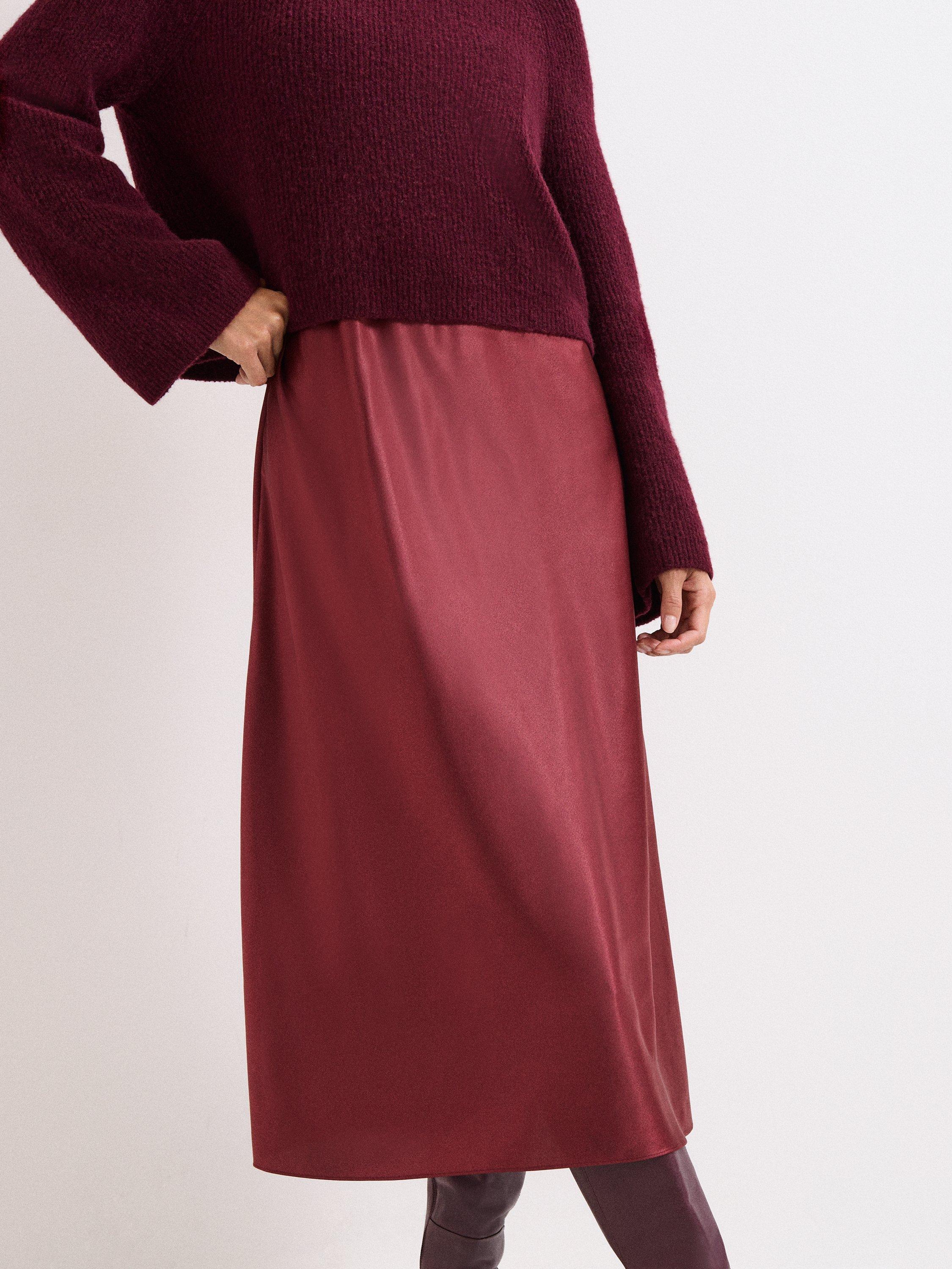 Product image 8 of 9, which shows Phase Eight Issy 2-in-1 Dress, Burgundy, 8