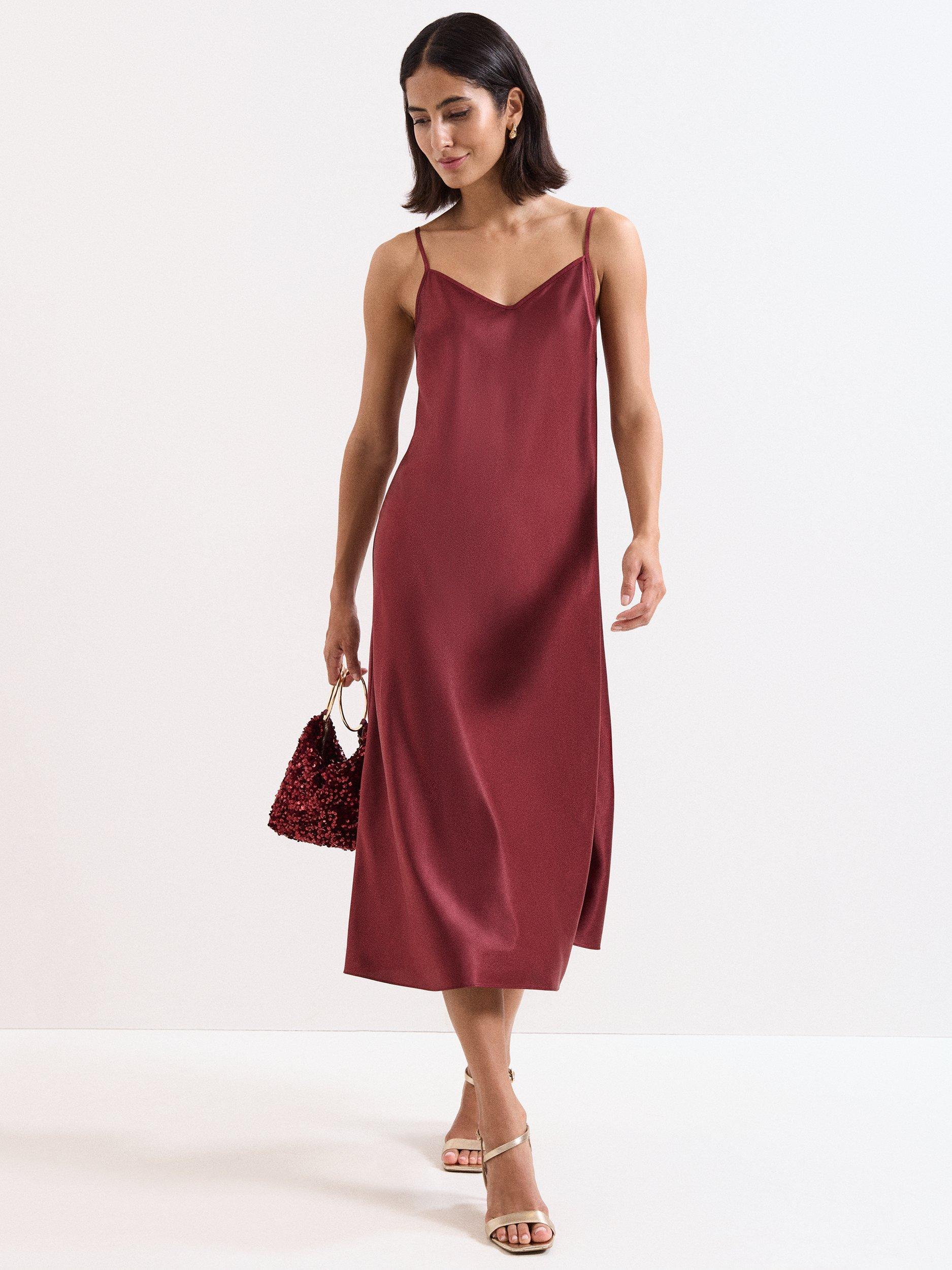 Product image 9 of 9, which shows Phase Eight Issy 2-in-1 Dress, Burgundy, 8