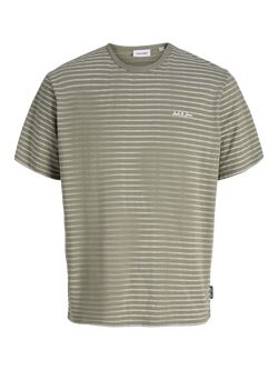 Jack & Jones Kids' Daytona Short Sleeve Stripe T-Shirt, Vetiver/White, Vetiver/White