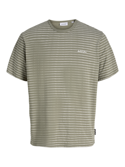 Jack & Jones Kids' Daytona Short Sleeve Stripe T-Shirt, Vetiver/White, Vetiver/White