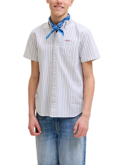 Jack & Jones Kids' Devin Stripe Shirt, White - view 2, White