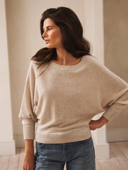 NRBY Sleepy Joe Wool Rich Jumper, Sand/Aqua