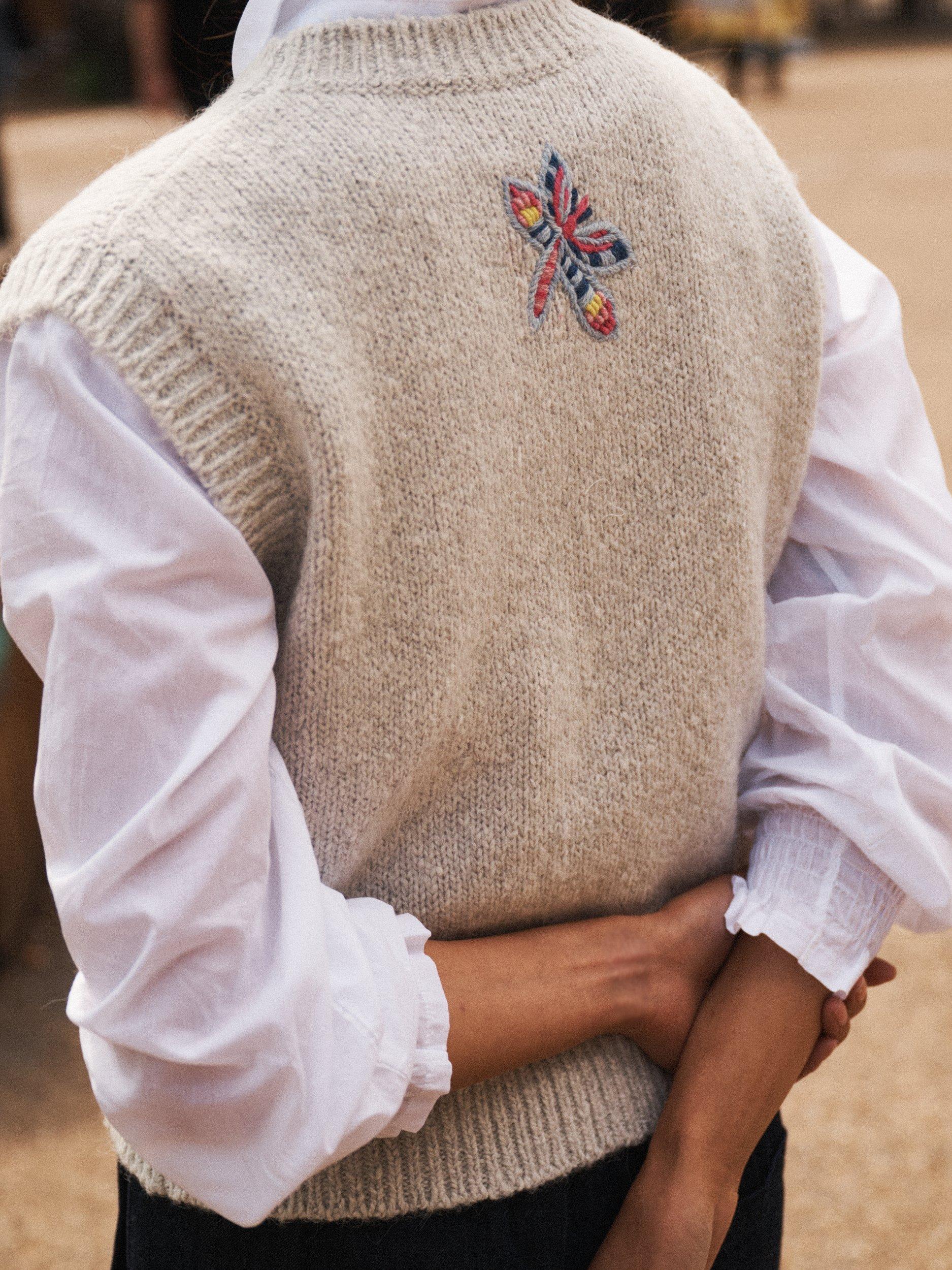 Product image 6 of 8, which shows NRBY Rosie Embroidered Tank Top, Grey/Multi, S