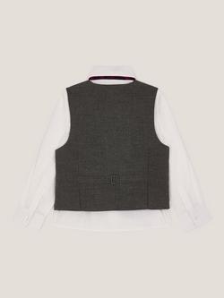 Monsoon Kids' 3-Piece Waistcoat & Shirt Set, Grey - view 2, Grey