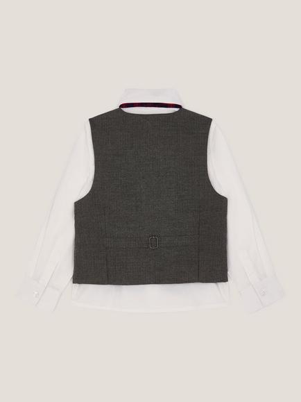 Monsoon Kids' 3-Piece Waistcoat & Shirt Set, Grey - view 2, Grey