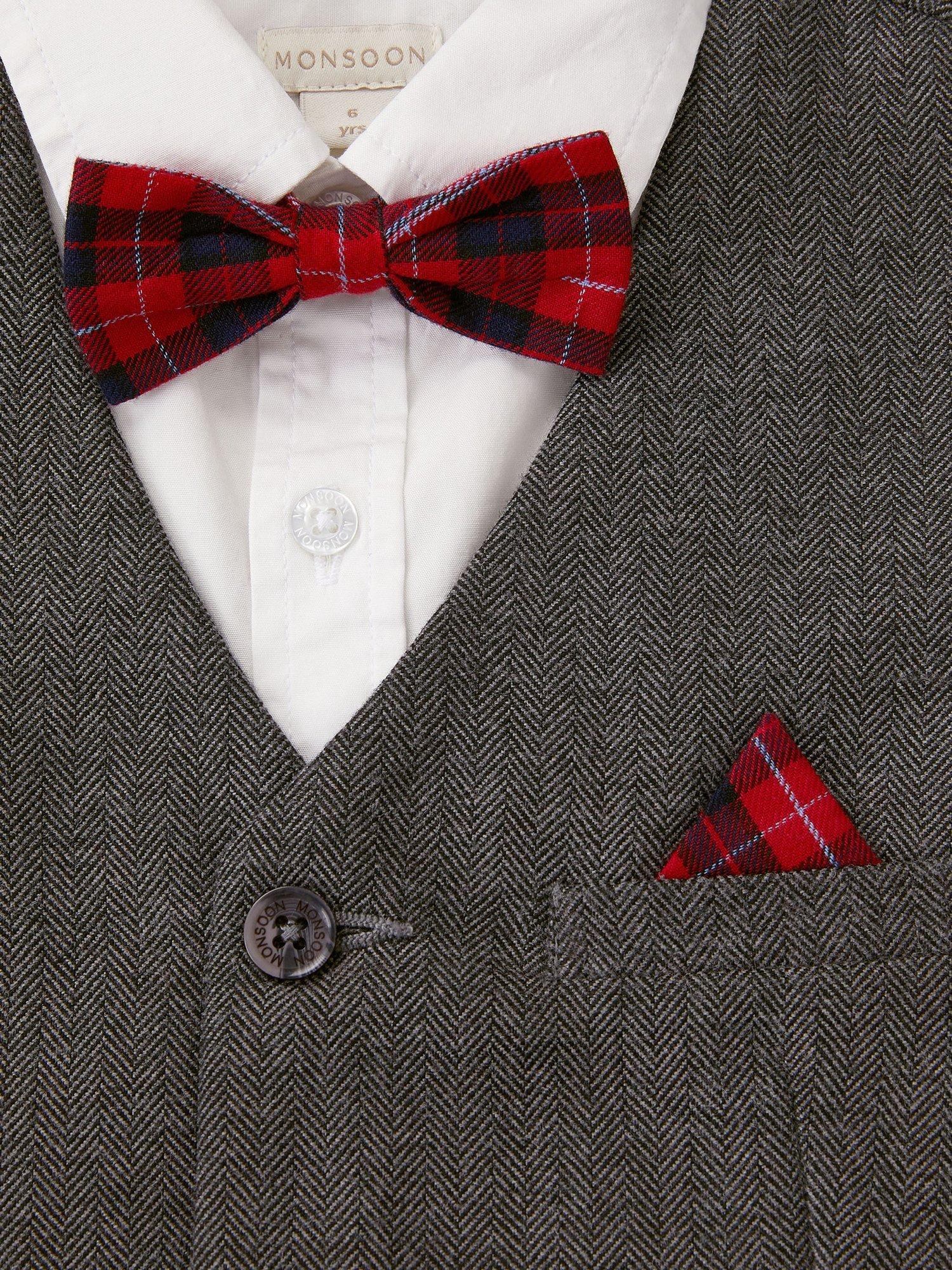 Product image 3 of 3, which shows Monsoon Kids' 3-Piece Waistcoat & Shirt Set, Grey, 6-12 months