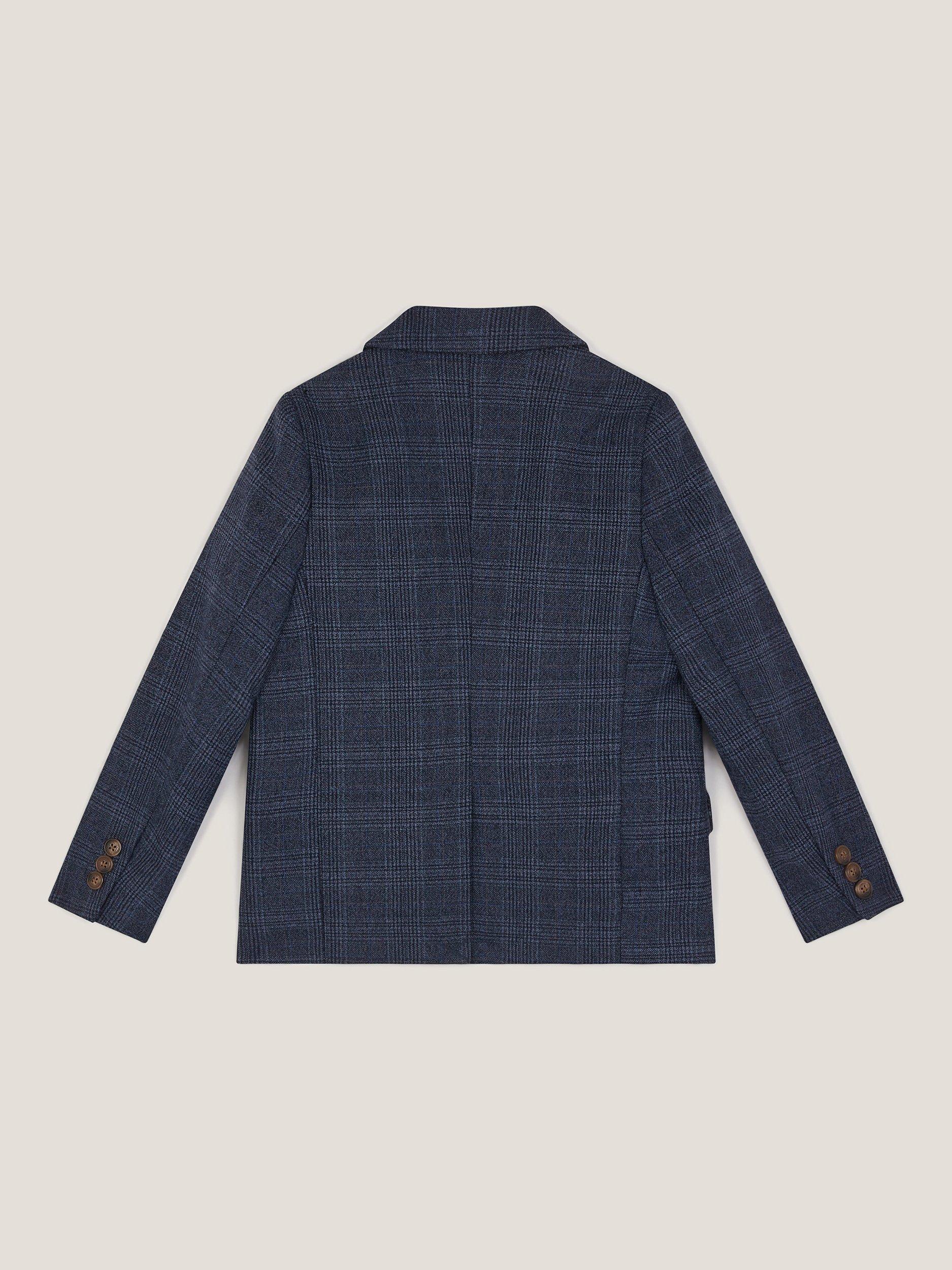 Product image 3 of 4, which shows Monsoon Kids' Oliver Check Blazer, Navy, 2-3 years
