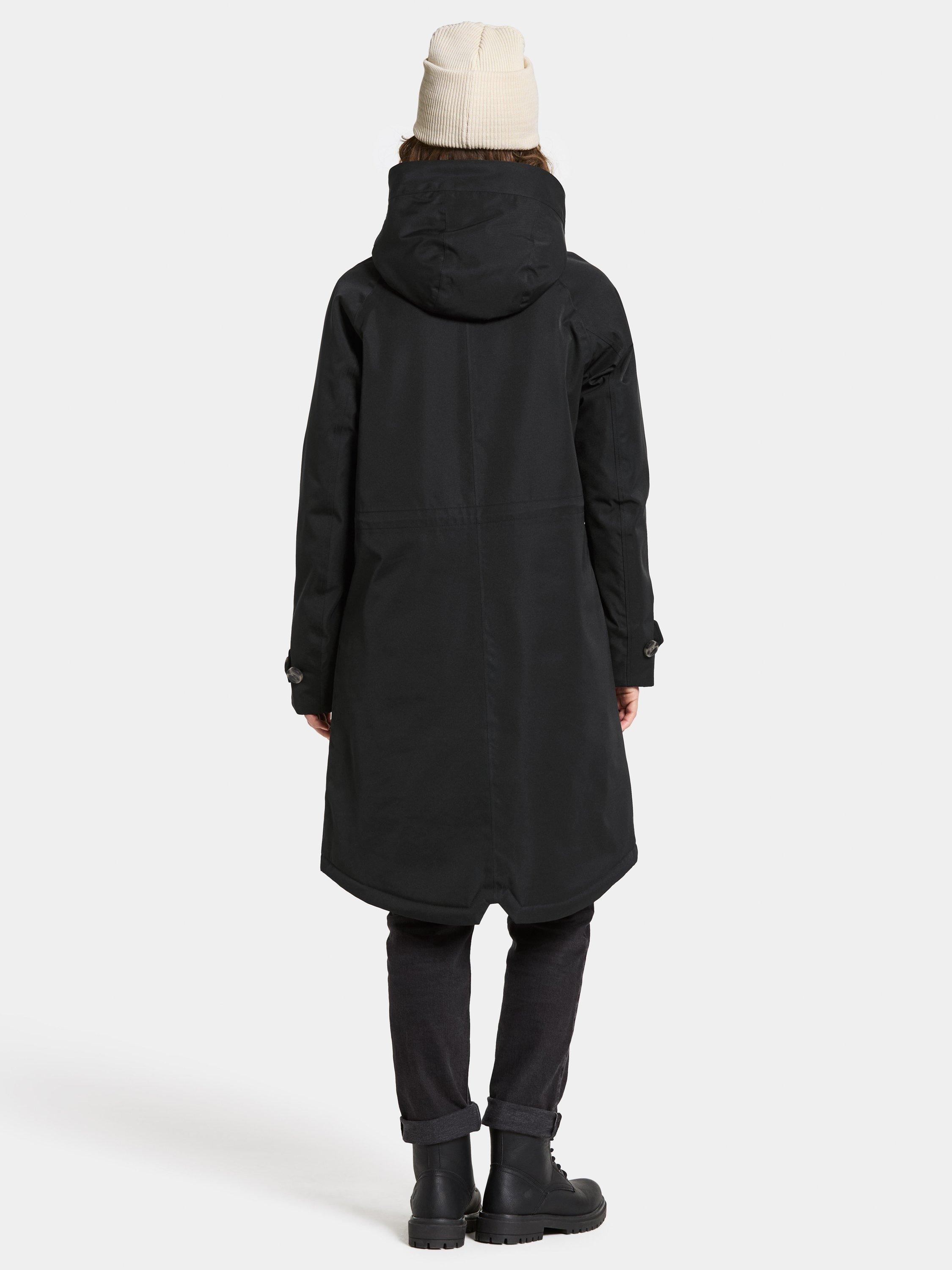 Product image 4 of 11, which shows Didriksons Luna Water & Windproof A-Line Parka, Black, 8