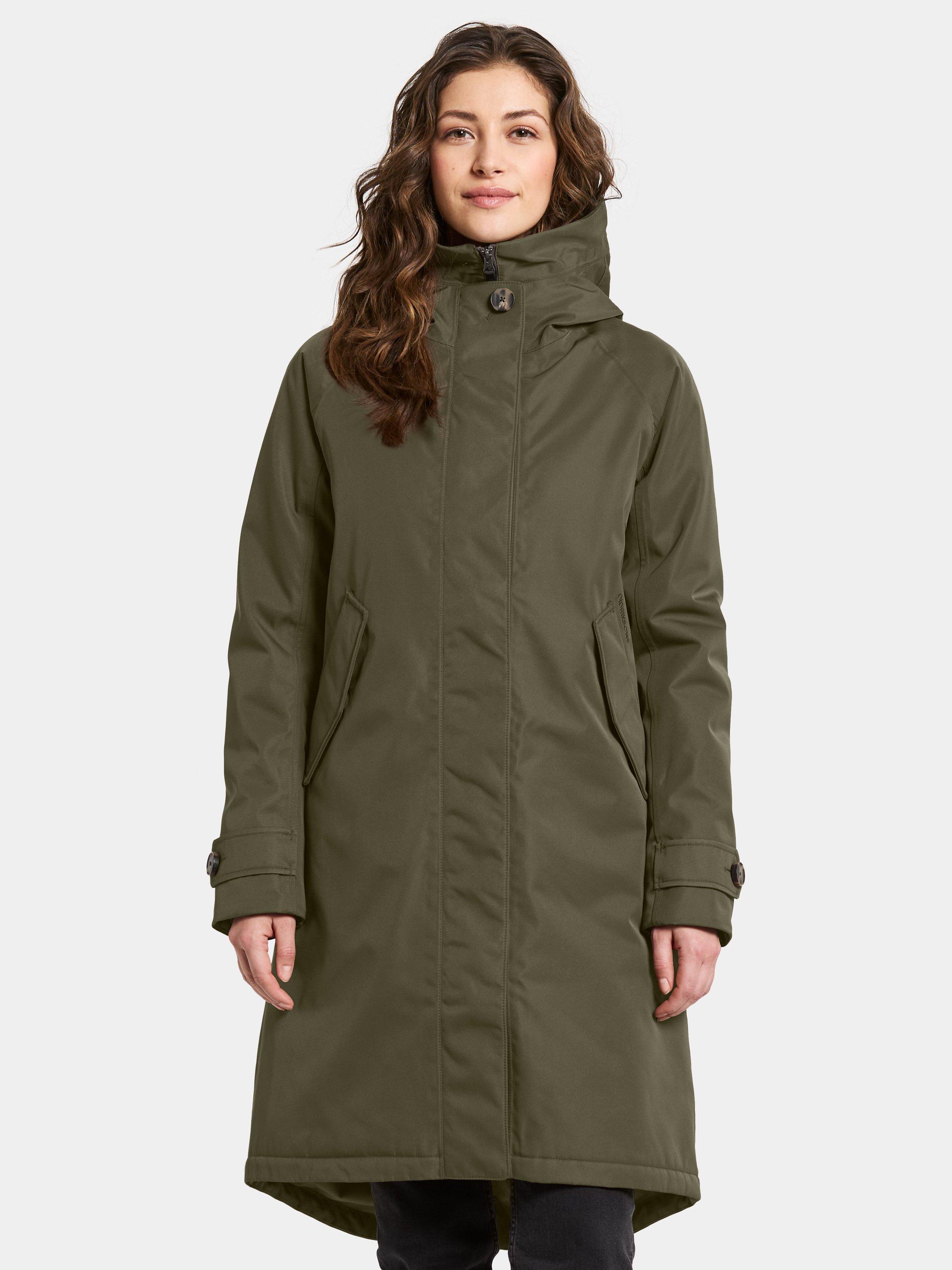 Product image 1 of 7, which shows Didriksons Luna Water & Windproof A-Line Parka, Deep Green, 8